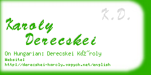 karoly derecskei business card